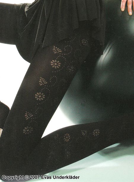 Tights with small flowers